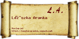 Lászka Aranka névjegykártya