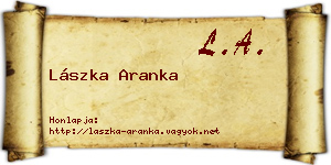 Lászka Aranka névjegykártya