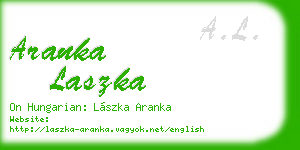 aranka laszka business card