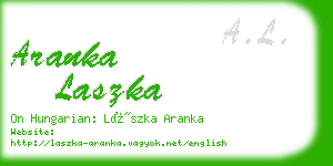 aranka laszka business card